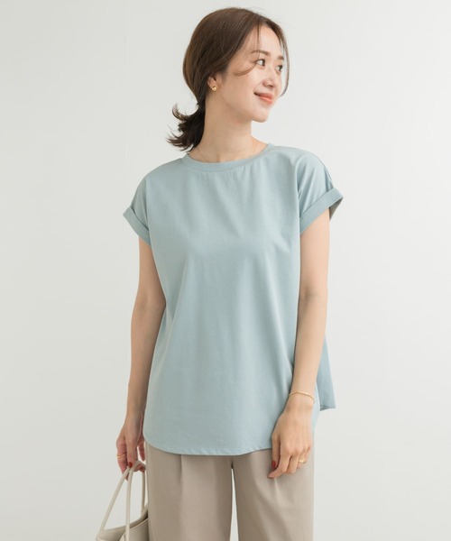 Churreria エプロンドッキングカットソー セール】シャーリング布帛ドッキングカットソー（Tシャツ