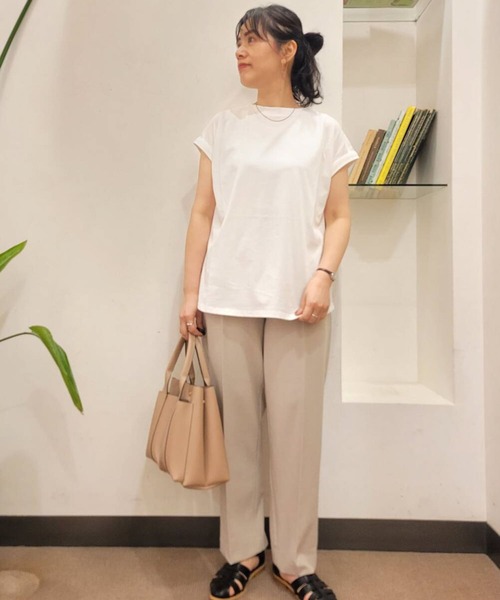URBAN RESEARCH - 春ナチュラルピンクベージュ♪アーバンリサーチブラウスドッキングパーカーカットソー セール】袖布帛ドッキングプルオーバー（Tシャツ/カットソー