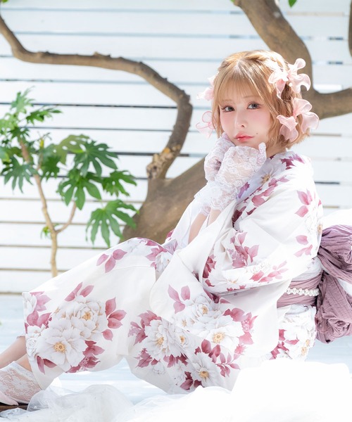Retica(レティカ)の「浴衣セット レディース 白地牡丹 ニュアンス ゆかた2点セット 浴衣 兵児帯 かわいい(浴衣・レディース・ホワイト・FREE)」の22枚目の写真