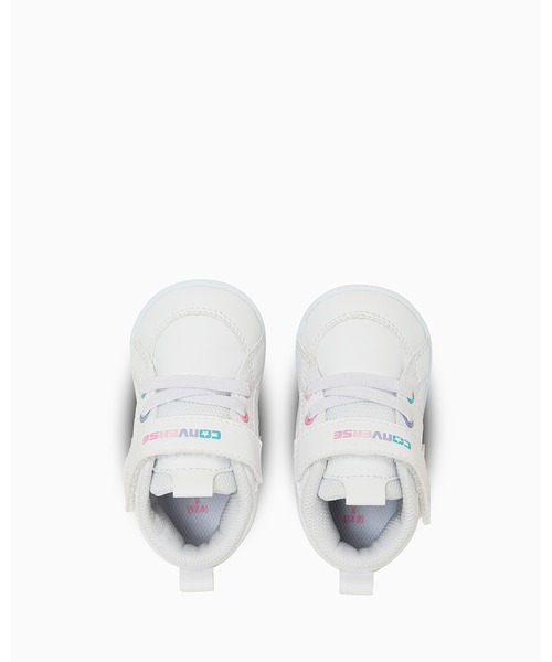 CONVERSE ALL STAR（コンバースオールスター）の「MINI INCHSTAR / ミニ　インチスター（スニーカー・キッズ・ホワイト×ピンク・14.5cm/14.0cm/13.5cm/13.0cm/12.5cm/12.0cm/15.0cm/11.5cm）」の4枚目の写真