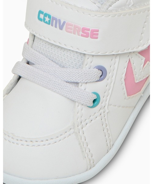 CONVERSE ALL STAR（コンバースオールスター）の「MINI INCHSTAR / ミニ　インチスター（スニーカー・キッズ・ホワイト×ピンク・14.5cm/14.0cm/13.5cm/13.0cm/12.5cm/12.0cm/15.0cm/11.5cm）」の7枚目の写真