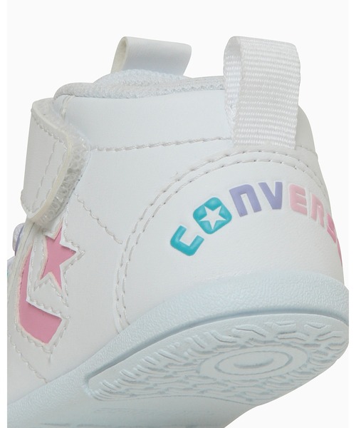 CONVERSE ALL STAR（コンバースオールスター）の「MINI INCHSTAR / ミニ　インチスター（スニーカー・キッズ・ホワイト×ピンク・14.5cm/14.0cm/13.5cm/13.0cm/12.5cm/12.0cm/15.0cm/11.5cm）」の5枚目の写真