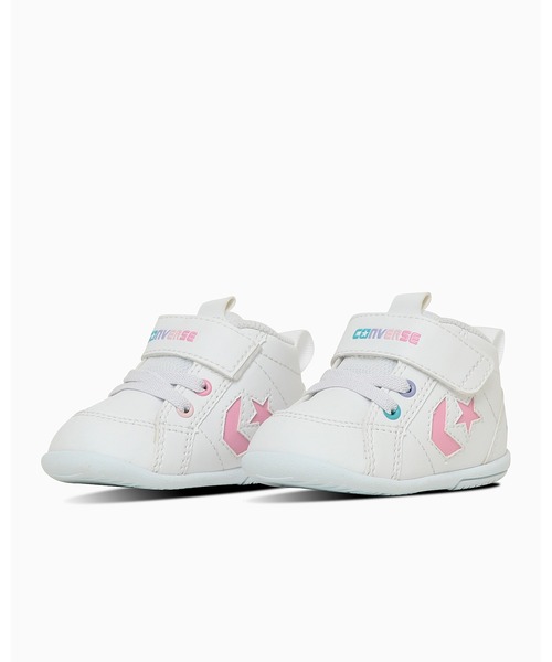 CONVERSE ALL STAR（コンバースオールスター）の「MINI INCHSTAR / ミニ　インチスター（スニーカー・キッズ・ホワイト×ピンク・14.5cm/14.0cm/13.5cm/13.0cm/12.5cm/12.0cm/15.0cm/11.5cm）」の8枚目の写真