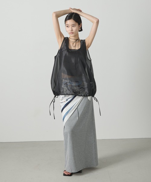 AIC.（エーアイシー）の「オーガンジーバルーントップス（タンクトップ・レディース・アイボリー/ブラック・FREE）」の15枚目の写真