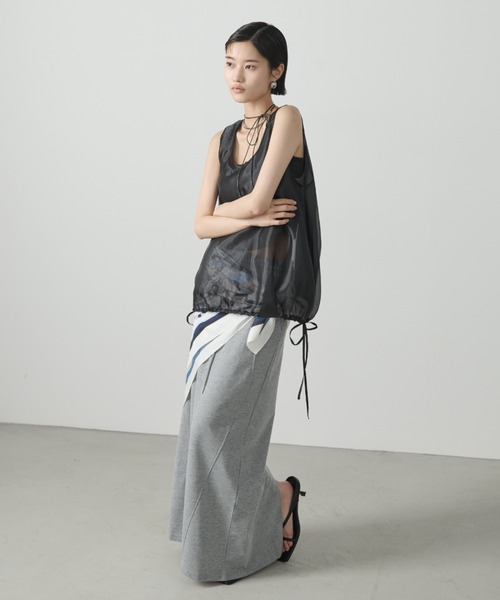 AIC.（エーアイシー）の「オーガンジーバルーントップス（タンクトップ・レディース・アイボリー/ブラック・FREE）」の16枚目の写真