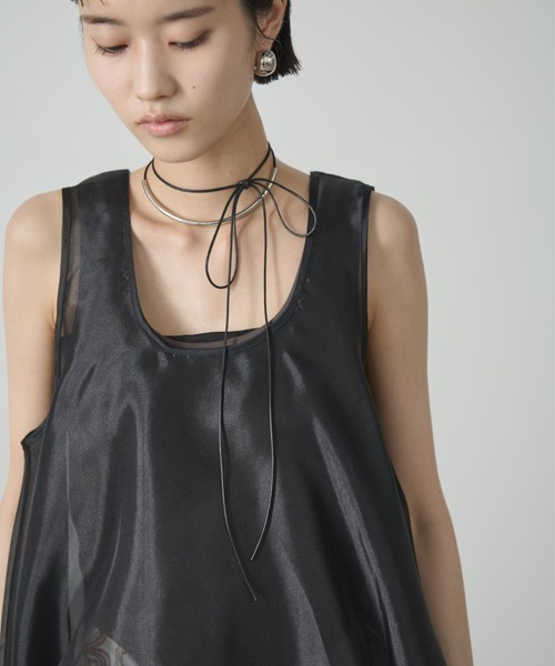 AIC.（エーアイシー）の「オーガンジーバルーントップス（タンクトップ・レディース・アイボリー/ブラック・FREE）」の10枚目の写真