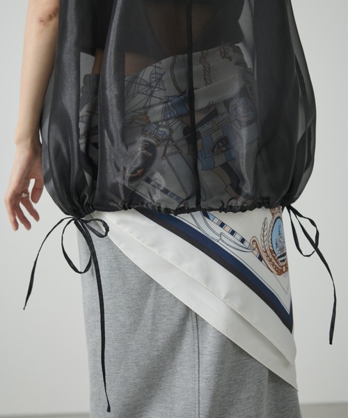 AIC.（エーアイシー）の「オーガンジーバルーントップス（タンクトップ・レディース・アイボリー/ブラック・FREE）」の12枚目の写真