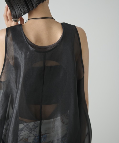 AIC.（エーアイシー）の「オーガンジーバルーントップス（タンクトップ・レディース・アイボリー/ブラック・FREE）」の11枚目の写真