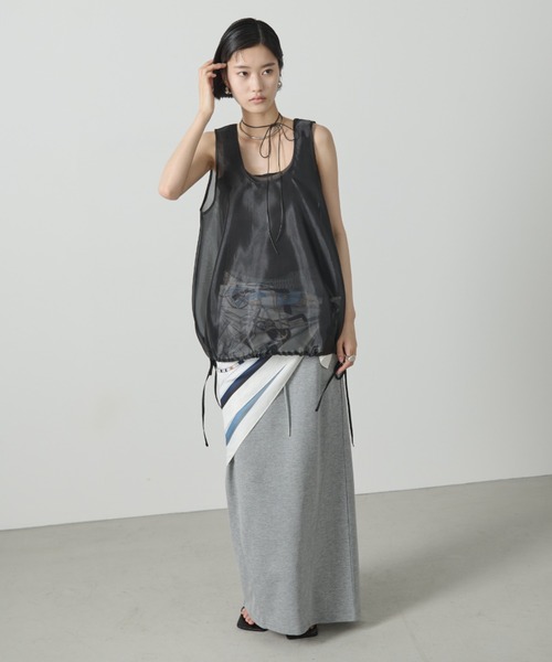 AIC.（エーアイシー）の「オーガンジーバルーントップス（タンクトップ・レディース・アイボリー/ブラック・FREE）」の17枚目の写真