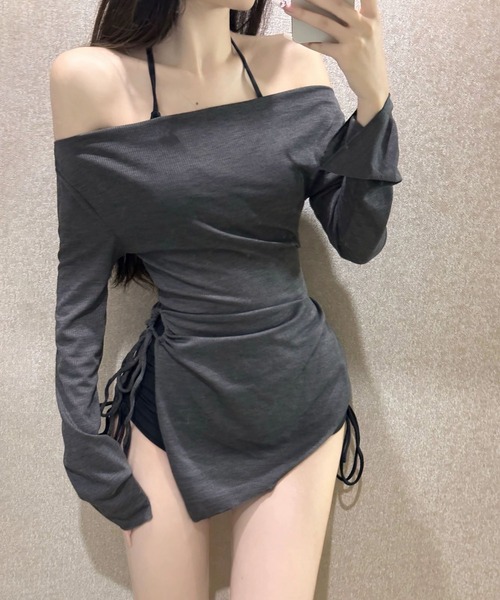 MAISON DE THERESE(メゾン ド テレーズ)の「水着セパレート3点セット(カバーアップ付き)(水着・レディース・ブラック/ブルー・S/M/L/XL)」の12枚目の写真