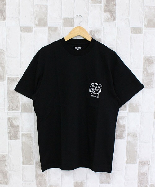 Carhartt ブラック Tシャツ ポケット付き セール】【Carhartt カーハート】ワンポイントロゴ ポケ付き半袖