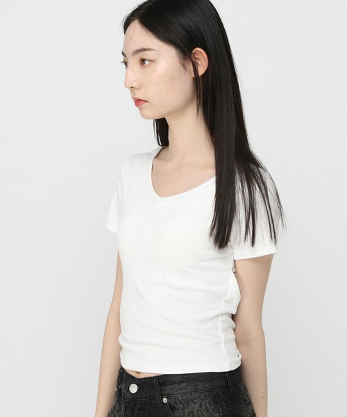 3.3 Field Trip （3.3フィールドトリップ）の「3.3 Field Trip／バックリボンVネックT（カップ付き）（Tシャツ/カットソー・レディース・ブラック/ブルー/ホワイト・FREE）」の5枚目の写真