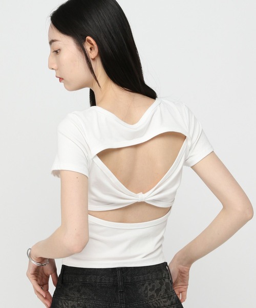 3.3 Field Trip （3.3フィールドトリップ）の「3.3 Field Trip／バックリボンVネックT（カップ付き）（Tシャツ/カットソー・レディース・ブラック/ブルー/ホワイト・FREE）」の6枚目の写真