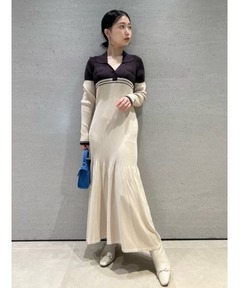 【美品】anuans フロントリボンデザイン　ワンピース アニュアンス anuans フロントリボンデザインワンピース