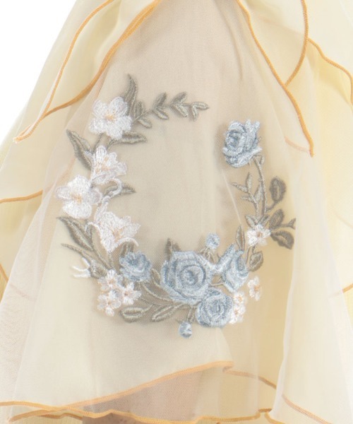 axes femme（アクシーズファム）の「チュール×刺繍フレア袖プルオーバー（Tシャツ/カットソー・レディース・キナリ/イエロー/ネイビー/ミント・FREE）」の9枚目の写真
