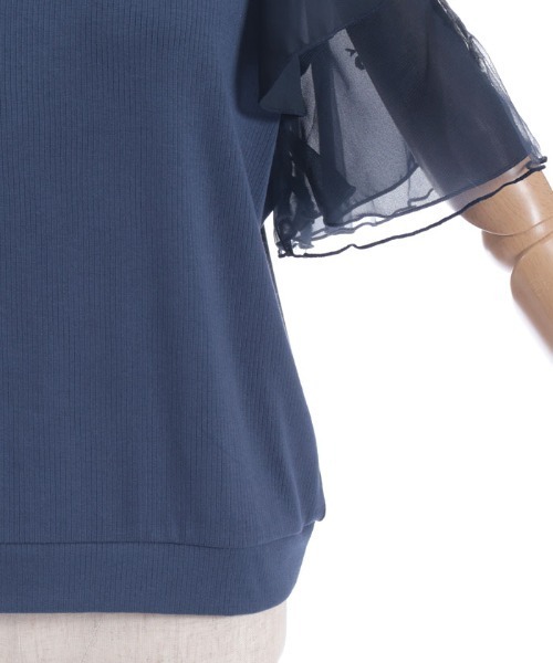 axes femme（アクシーズファム）の「チュール×刺繍フレア袖プルオーバー（Tシャツ/カットソー・レディース・キナリ/イエロー/ネイビー/ミント・FREE）」の14枚目の写真