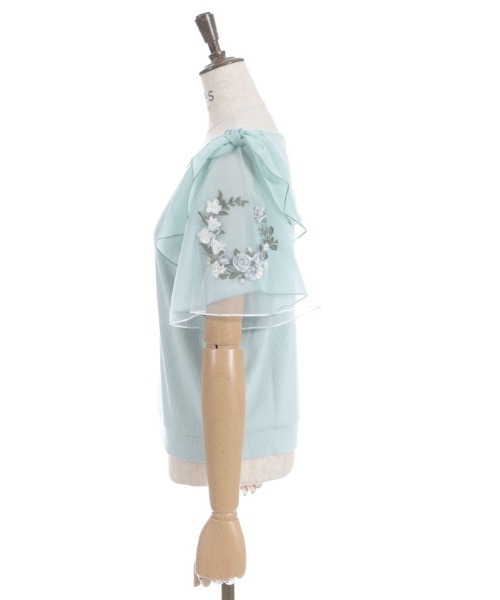 axes femme（アクシーズファム）の「チュール×刺繍フレア袖プルオーバー（Tシャツ/カットソー・レディース・キナリ/イエロー/ネイビー/ミント・FREE）」の18枚目の写真