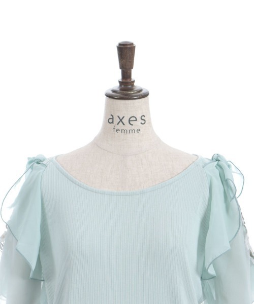 axes femme（アクシーズファム）の「チュール×刺繍フレア袖プルオーバー（Tシャツ/カットソー・レディース・キナリ/イエロー/ネイビー/ミント・FREE）」の20枚目の写真