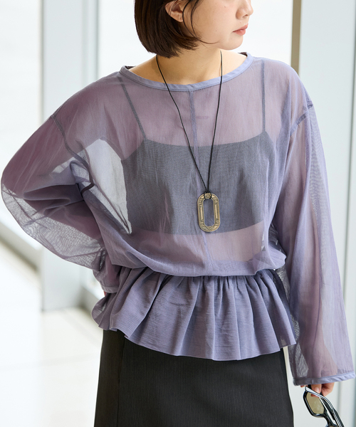 イエナ IENA LA BOUCLE 24AW フリルブラウス シャツ 長袖 カーキ 24051914369040 /YM レディース IENA LA BOUCLE コットンフリルブラウス（シャツ/ブラウス