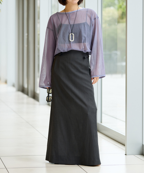 イエナ IENA LA BOUCLE 24AW フリルブラウス シャツ 長袖 カーキ 24051914369040 /YM レディース IENA LA BOUCLE コットンフリルブラウス（シャツ/ブラウス