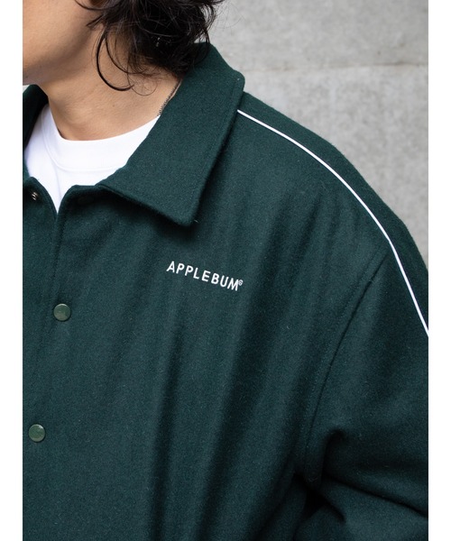 APPLEBUM（アップルバム）の「Collared Melton Stadium Jacket（ブルゾン・メンズ・ネイビー/グリーン・MEDIUM/LARGE/X-LARGE）」の8枚目の写真