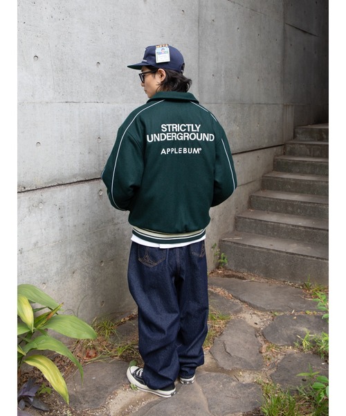 APPLEBUM（アップルバム）の「Collared Melton Stadium Jacket（ブルゾン・メンズ・ネイビー/グリーン・MEDIUM/LARGE/X-LARGE）」の10枚目の写真