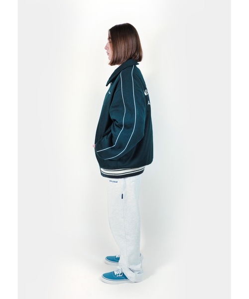 APPLEBUM（アップルバム）の「Collared Melton Stadium Jacket（ブルゾン・メンズ・ネイビー/グリーン・MEDIUM/LARGE/X-LARGE）」の16枚目の写真