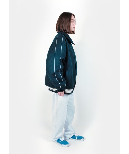 APPLEBUM（アップルバム）の「Collared Melton Stadium Jacket（ブルゾン・メンズ・ネイビー/グリーン・MEDIUM/LARGE/X-LARGE）」の19枚目の写真