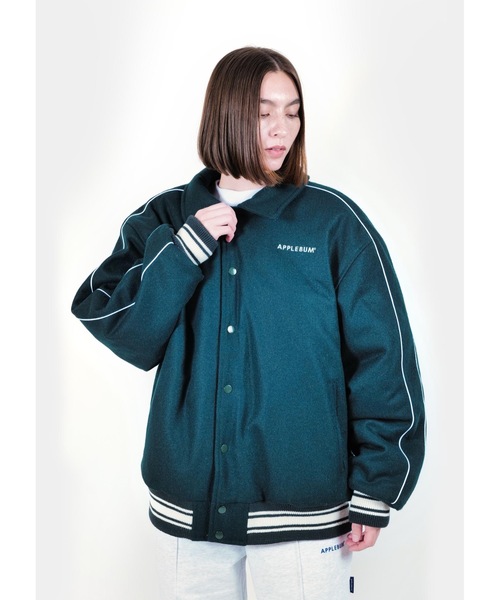 APPLEBUM（アップルバム）の「Collared Melton Stadium Jacket（ブルゾン・メンズ・ネイビー/グリーン・MEDIUM/LARGE/X-LARGE）」の20枚目の写真