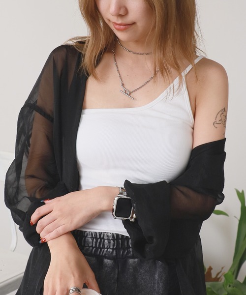 ROOPTOKYO(ループトウキョウ)の「One-shoulder camisole / カップ付き ワンショルダー 華奢ストラップ キャミソール(キャミソール・レディース・ホワイト/グレー/ブラック・FREE)」の13枚目の写真