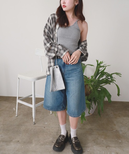 ROOPTOKYO(ループトウキョウ)の「One-shoulder camisole / カップ付き ワンショルダー 華奢ストラップ キャミソール(キャミソール・レディース・ホワイト/グレー/ブラック・FREE)」の9枚目の写真