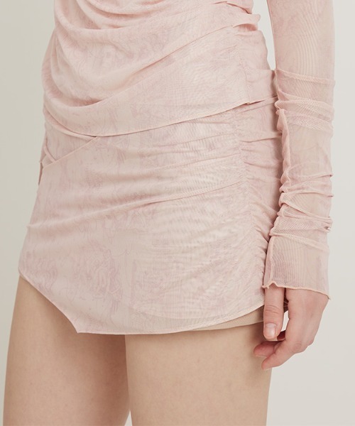 Seivson(セイヴソン)の「【Seivson】Cyber Muse Sheer Ruched Mesh Shorts Skirt(スカート・レディース・ホワイト/ピンク/ブラック・SMALL/MEDIUM)」の14枚目の写真