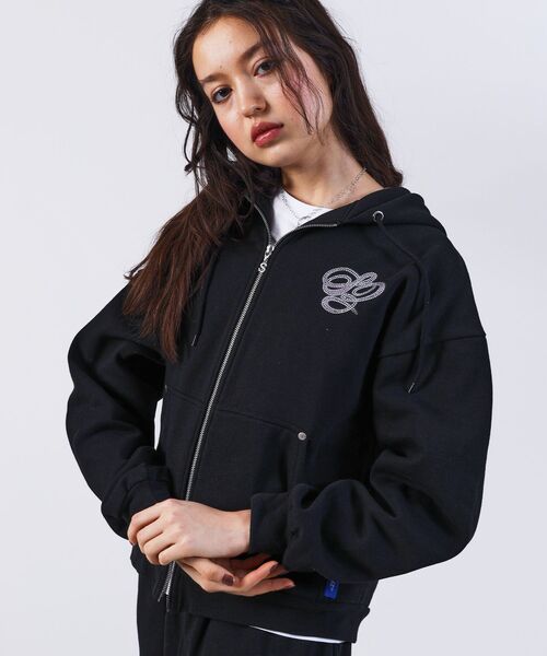 SEQUENZ（シークエンズ）】CROSS RHINE STONE ZIP P/K / パーカー