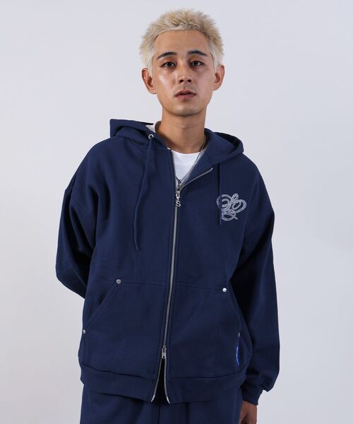 SEQUENZ（シークエンズ）】CROSS RHINE STONE ZIP P/K / パーカー