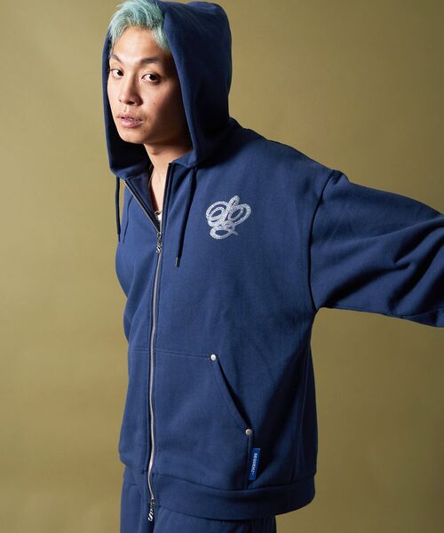 SEQUENZ（シークエンズ）】CROSS RHINE STONE ZIP P/K / パーカー