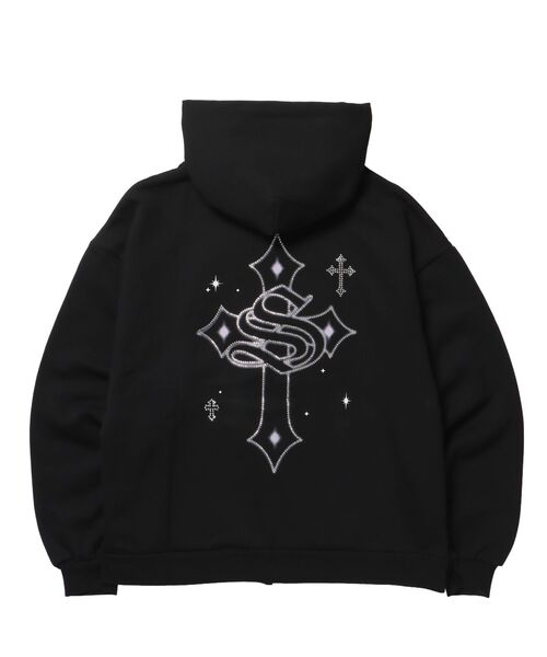 Stone  ジップパーカー　ブラック　黒 STONE ISLAND（ストーン アイランド） パーカー メンズ ZIP HOOD FELPA