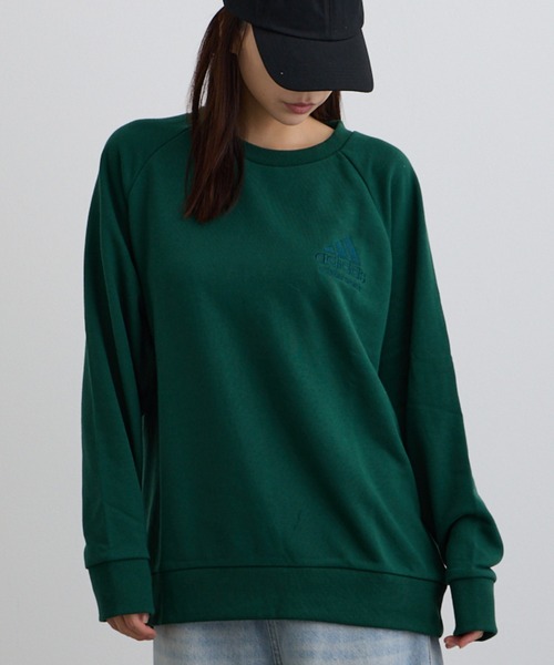 ADDITION STORE（アディションストア）の「【ADDITION STORE】アディダス コンバットスポーツ ロゴ刺繍クルーネックスウェット(ミニ裏毛）（スウェット・レディース・チャコールグレー/グリーン/ブラック・MEDIUM/LARGE）」の8枚目の写真