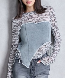 GYDA | GYDAデニムシアードッキングトップス(Tシャツ/カットソー)