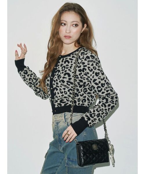 EVRIS（エヴリス）の「オリジナルレオパードカーディガン（カーディガン/ボレロ・レディース・ブラック/ブルー・FREE）」の5枚目の写真