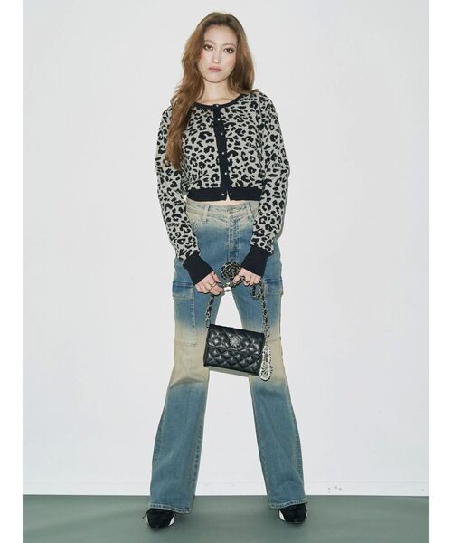 EVRIS（エヴリス）の「オリジナルレオパードカーディガン（カーディガン/ボレロ・レディース・ブラック/ブルー・FREE）」の7枚目の写真