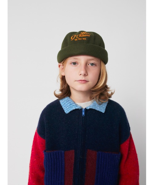 BOBO CHOSES(ボボショーズ)の「Go Bobo woven beanie(ニットキャップ/ビーニー・キッズ・カーキ・HEAD54/HEAD52)」の1枚目の写真