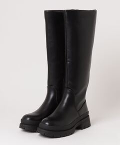 DIESEL ディーゼル ロングブーツ エンジニアブーツ 37 D-HAMMER HB D W D-Hammer-Leather knee-high boots｜ブラック