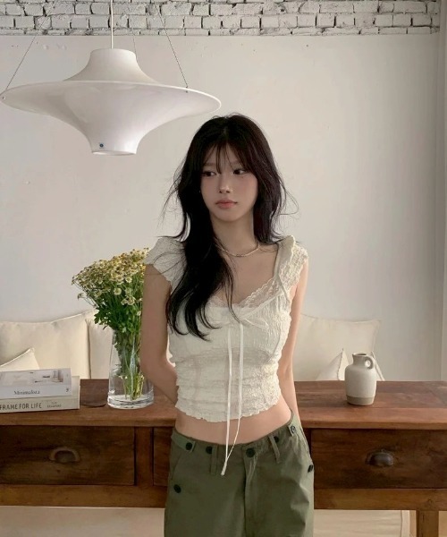 VIBGYOR(ヴィブジョー)の「【LAMPOON】フレンチスリーブトップス(その他トップス・レディース・モカ/アイボリー・LARGE/MEDIUM/SMALL)」の11枚目の写真