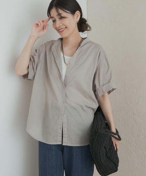 URBAN RESEARCH DOORS（アーバンリサーチドアーズ）の「製品染めロールスリーブブラウス（シャツ/ブラウス・レディース・カーキ/グレー系その他/オレンジ・MEDIUM）」の2枚目の写真