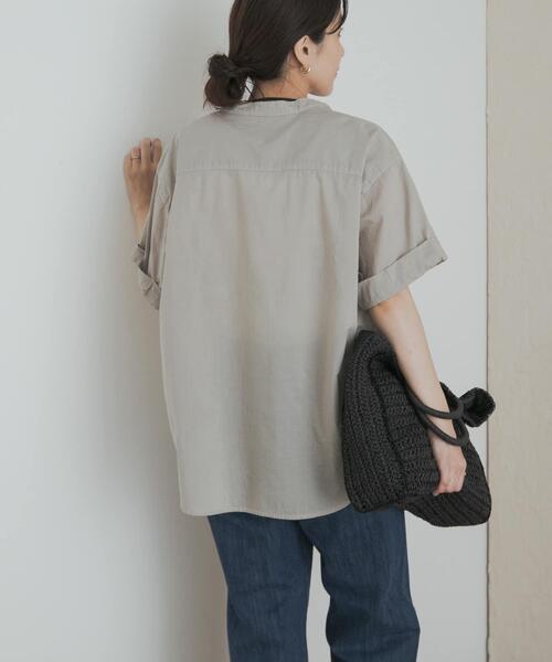 URBAN RESEARCH DOORS（アーバンリサーチドアーズ）の「製品染めロールスリーブブラウス（シャツ/ブラウス・レディース・カーキ/グレー系その他/オレンジ・MEDIUM）」の5枚目の写真