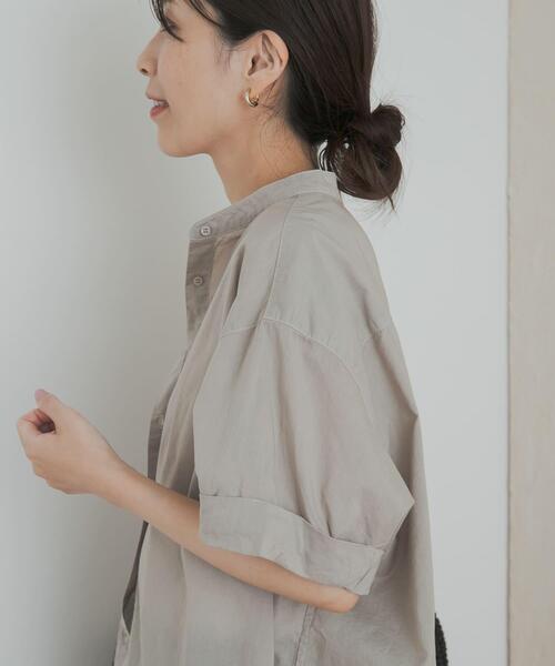 URBAN RESEARCH DOORS（アーバンリサーチドアーズ）の「製品染めロールスリーブブラウス（シャツ/ブラウス・レディース・カーキ/グレー系その他/オレンジ・MEDIUM）」の7枚目の写真