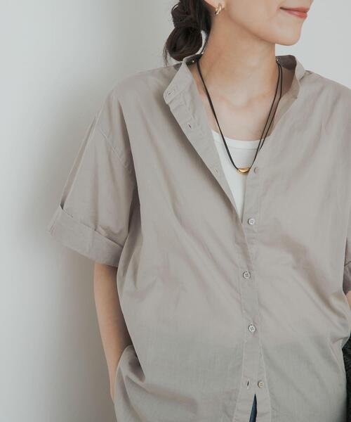 URBAN RESEARCH DOORS（アーバンリサーチドアーズ）の「製品染めロールスリーブブラウス（シャツ/ブラウス・レディース・カーキ/グレー系その他/オレンジ・MEDIUM）」の8枚目の写真