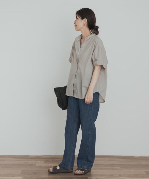 URBAN RESEARCH DOORS（アーバンリサーチドアーズ）の「製品染めロールスリーブブラウス（シャツ/ブラウス・レディース・カーキ/グレー系その他/オレンジ・MEDIUM）」の10枚目の写真