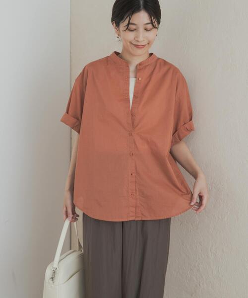 URBAN RESEARCH DOORS（アーバンリサーチドアーズ）の「製品染めロールスリーブブラウス（シャツ/ブラウス・レディース・カーキ/グレー系その他/オレンジ・MEDIUM）」の13枚目の写真