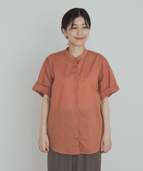 URBAN RESEARCH DOORS（アーバンリサーチドアーズ）の「製品染めロールスリーブブラウス（シャツ/ブラウス・レディース・カーキ/グレー系その他/オレンジ・MEDIUM）」の20枚目の写真